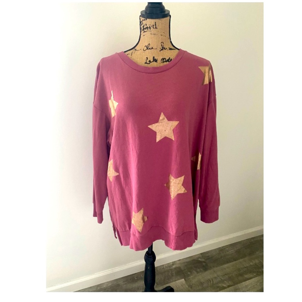 Plum Sweatshirt with Gold Stars
